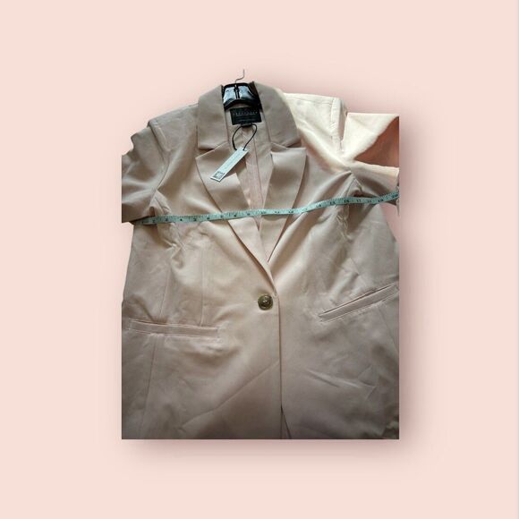 Sanctuary Pink Tailored Women Blazer Size M Minimalist single Button Jacket - Picture 5 of 13